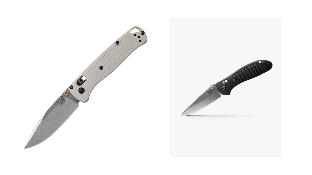 Benchmade 535-12 Bugout AXIS Lock Knife Tan Grivory (3.23" Stonewash) и Benchmade 551-S30V Griptilian AXIS Lock Knife Black (3.45" Satin) — фото из каталога ToolEra