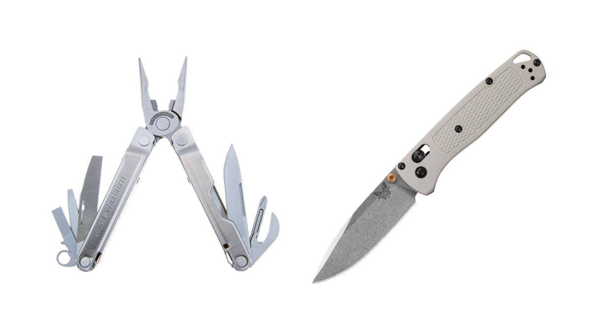 Leatherman Bond 832936 и Benchmade 535-12 Bugout AXIS Lock Knife Tan Grivory (3.23" Stonewash) — фото из каталога ToolEra